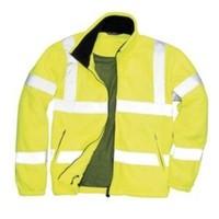 portwest high visibility fleece jacket polyester zip pockets large yel ...