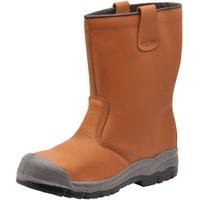 Portwest FW13TAR48 S1P Size-13 Steelite Rigger Boots with Scuff Cap - Tan