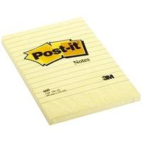 Post-it Notes - Note Pads - Lined - Canary Yellow - 1 Pack Of 6 Pads - 100 Sheets Per Pads - 152 mm x 102 mm