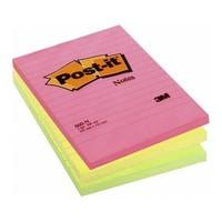 post it notes neon rainbow lined 6 pads per pack 100 sheets per pad 15 ...