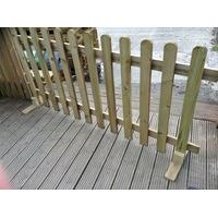 Portable Freestanding Treated Wooden 6ft Picket Fence Panel 3ft High (4)