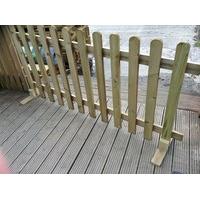 Portable Freestanding Treated Wooden 6ft Picket Fence Panel 2ft high (3)