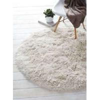 Polyester Super Soft Cream Circle Shaggy Rug