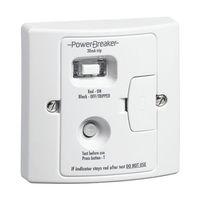 Powerbreaker 1 Gang 13A Passive 30mA RCD Switched Fused Spur White - E59480