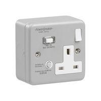 powerbreaker 1 gang 13a passive 30ma rcd switched socket metal clad e5 ...