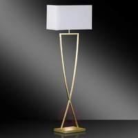 Polished brass white - fabric floor lamp Anni