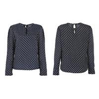 Polka Dot Keyhole Detail Blouse - 4 Sizes