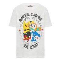 Pokemon boys 100% cotton short sleeve character graphic slogan t-shirt - White