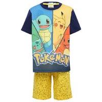 Pokemon boys short sleeve round neck character print logo t-shirt and shorts pyjama set - Multicolour