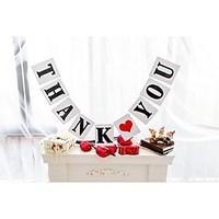 Popular White with Black Writing THANK YOU Banner Wedding Engagement Party Garlands Bunting Photo Prop