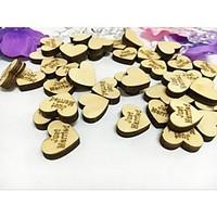 Popular 50PCS Wooden Just Married Wedding Table Confetti Party Scatters DIY Crafts