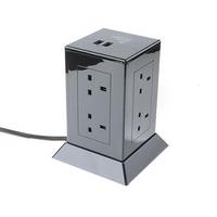 Power Hub Extension Socket, 8-Gang and 2 USB Ports