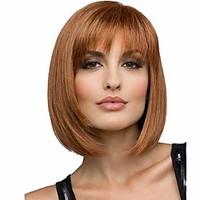 Popular Brown Color Straight Wigs European Synthetic Wigs