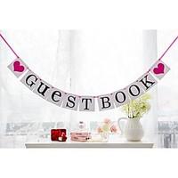 popular guest book banner with hot pink hearts wedding birthday party  ...