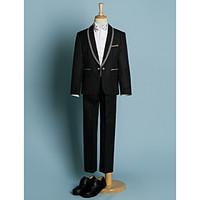 Polyester Ring Bearer Suit - 5 Pieces Includes Jacket / Shirt / Pants / Waist cummerbund / Bow Tie