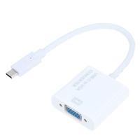 Portable Converter USB-C Reversible Type C USB 3.1 Male to VGA Female 1080p HDTV Adapter Cable for New MacBook 12 Inches Google Ultrabook Laptop Noteb