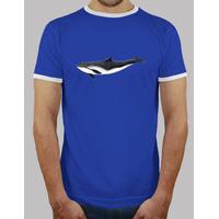 porpoise - man, retro style, royal blue and white