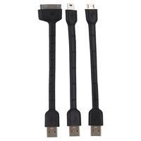 Powertraveller Monkey Tails Travel Cables for Portable Chargers, Black
