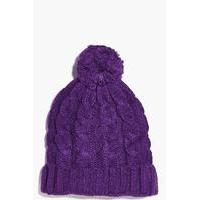 Pom Pom Hat - purple