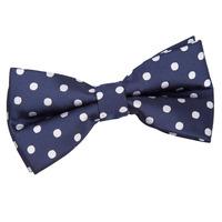 Polka Dot Navy Blue Bow Tie