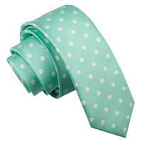 Polka Dot Mint Green Skinny Tie
