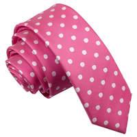 Polka Dot Hot Pink Skinny Tie