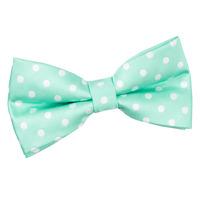 Polka Dot Mint Green Bow Tie