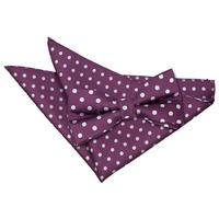 polka dot purple bow tie 2 pc set