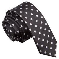 Polka Dot Black Skinny Tie