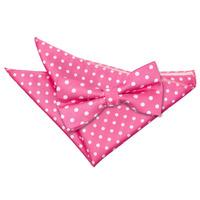 polka dot hot pink bow tie 2 pc set