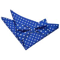 polka dot royal blue bow tie 2 pc set
