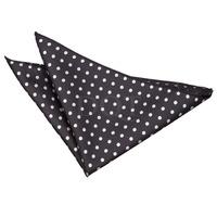 Polka Dot Black Handkerchief / Pocket Square