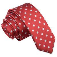 Polka Dot Dark Red Skinny Tie