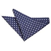 Polka Dot Navy Blue Handkerchief / Pocket Square