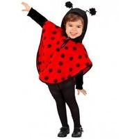 Poncho Ladybug Costume For Girls - 1 To 2 Years/ Infant-toddler