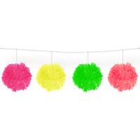 Pompom Garland 12cm Assorted Neon