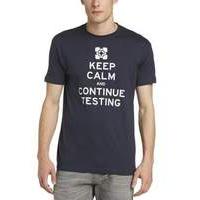 Portal 2 Keep Calm & Continue Testing Large T-shirt Navy Blue (ge1180l)