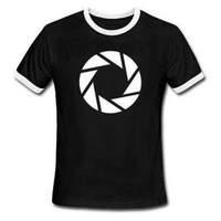 portal 2 aperture symbol t shirt l