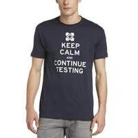 Portal 2 Keep Calm & Continue Testing Medium T-shirt Navy Blue (ge1180m)