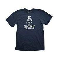 Portal 2 Keep Calm & Continue Testing Small T-shirt Navy Blue (ge1180s)