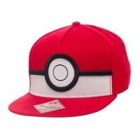 pokemon unisex 3d pokeball snapback red baseball cap