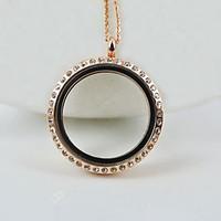Popular and Fashion Full Cubic Zirconia 316L Stainless Steel Pocket Pendant Necklace