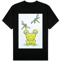 Polka Dot Green Frog with Dragonflies