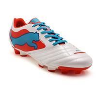 Powercat 3 FG Football Boots White/Ocean Blue/Orange