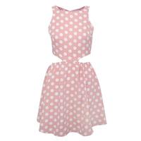 polka dot cut out dress