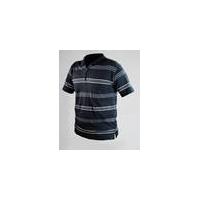 Polo Shirt with Zip, blue striped, in various sizes