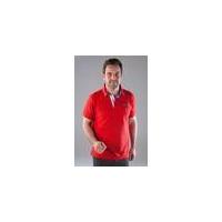 Polo Shirt with Stitching, red, various sizes