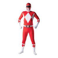 Power Rangers Men\'s 2nd Skin Red Power Ranger Fancy Dress - M