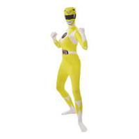 Power Rangers Women\'s 2nd Skin Yellow Ranger Fancy Dress - M