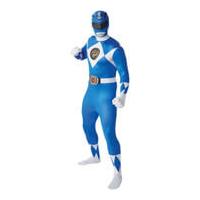 Power Rangers Men\'s 2nd Skin Blue Ranger Fancy Dress - M